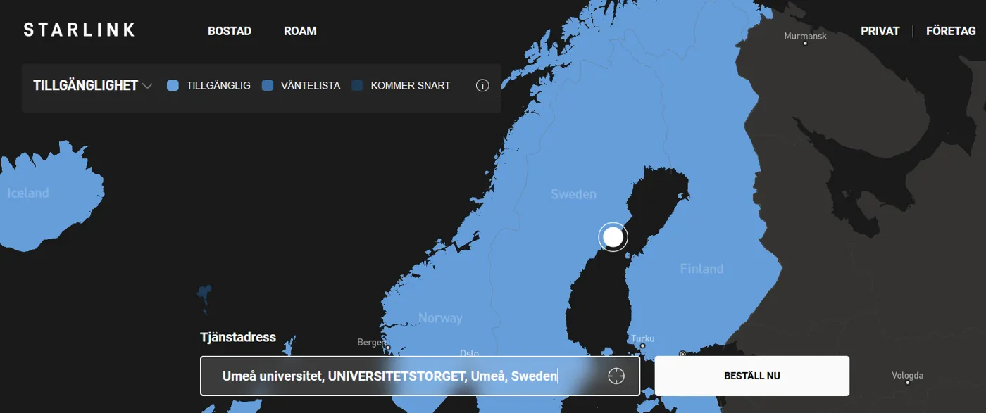 Täckning och tillgänglighet i Sverige